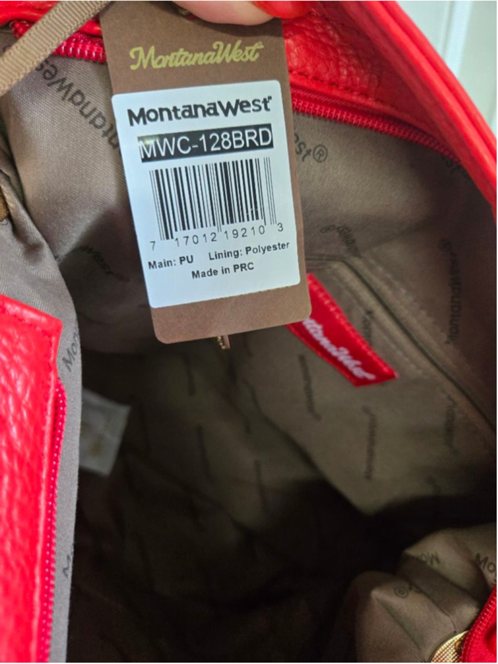 Women's Montana West Red Shoulder Bag One Size with Black Accents - Picture 6 of 6